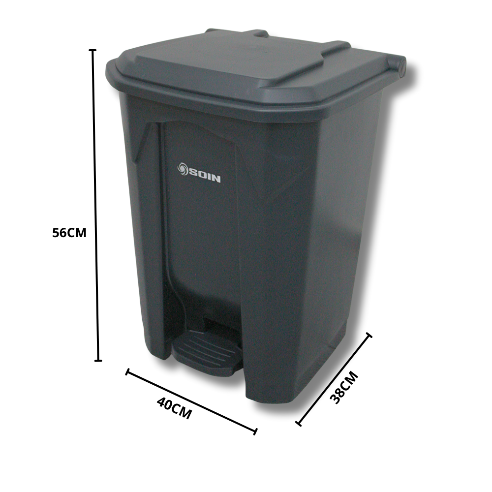 BASURERO PL STICO 50 L CON PEDAL SOIN – GRIS