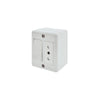 CASQUETE INTERRUPTOR SIMPLE 9/12 MÁS TOMA CORRIENTE 10A BLANCO