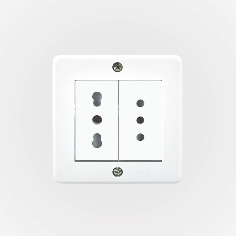 CASQUETE IP20 CON TOMACORRIENTE DOBLE 10A MAS 10/16A 250V BLANCO