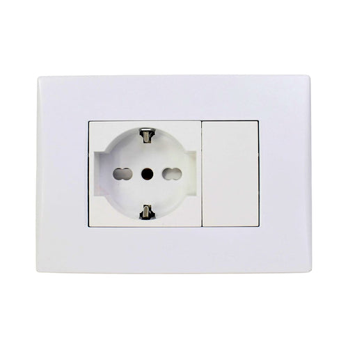 Toma corriente andes SCHUKO 10/16A 250V WHITE armado