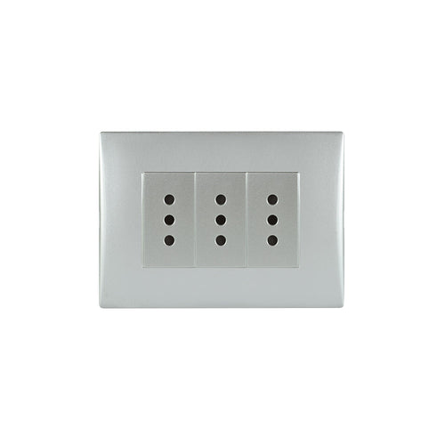 TOMA CORRIENTE ANDES TRIPLE 10A 250V SILVER ARMADO