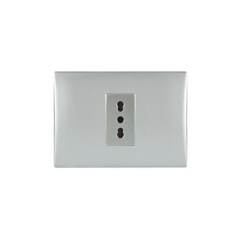 TOMA CORRIENTE ANDES SIMPLE 10/16A 250V SILVER ARMADO