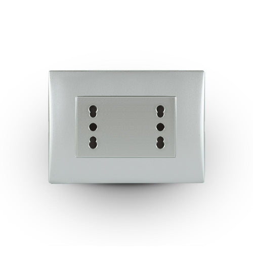 Toma corriente andes DUPLEX 10/16A 250V SILVER armado