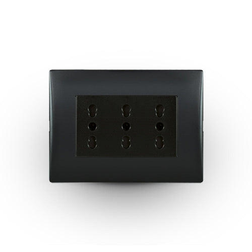 Toma corriente andes TRIPLEX 10/16A 250V BLACK armado