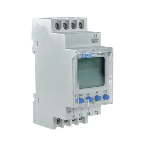 RELÉ TEMPORIZADO INTERRUPTOR SEMANAL 220-240V AC/DC