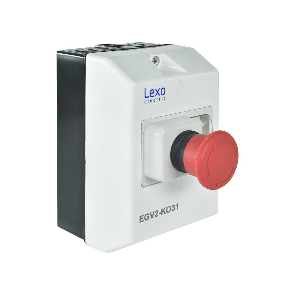 CAJA PARA GUARDAMOTOR PARADA DE EMERGENCIA Y LUZ PILOTO