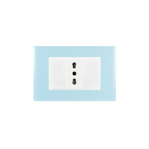 TOMA CORRIENTE SIMPLE CRYSTAL 10/16A 250V SKY ARMADO