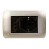 Toma corriente SCHUKO 10/16 más toma corriente 10A 250V café/titanio armado