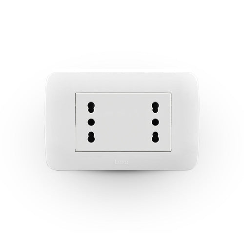TOMA CORRIENTE DÚPLEX 10/16A 250V BLANCO ARMADO