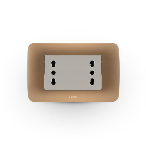 TOMA CORRIENTE DÚPLEX 10/16A 250V BEIGE/TITANIO