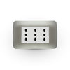 TOMA CORRIENTE TRIPLEX 10/16A 250V BLANCO/PLATA
