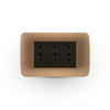 TOMA CORRIENTE TRIPLEX 10/16A 250V CAFÉ/TITANIO ARMADO