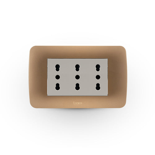 TOMA CORRIENTE TRIPLEX 10/16A 250V BEIGE/TITANIO