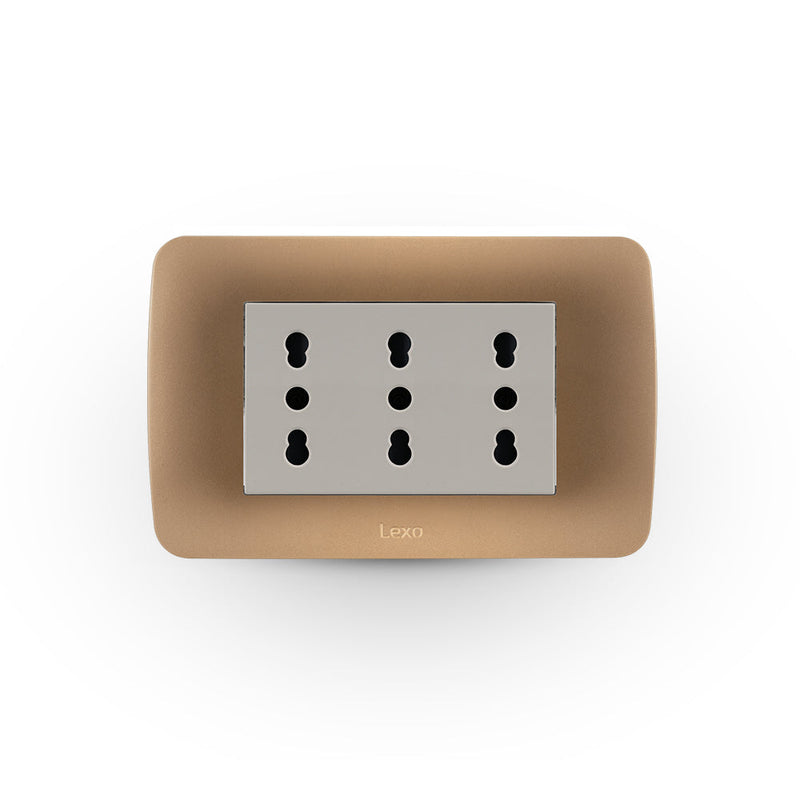 TOMA CORRIENTE TRIPLEX 10/16A 250V BEIGE/TITANIO