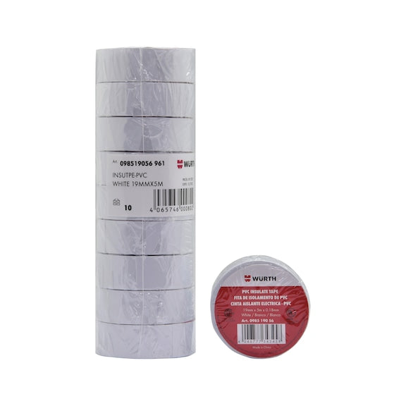 CINTA AISLADORA PVC 5MTS BLANCA - WURTH - WURTH