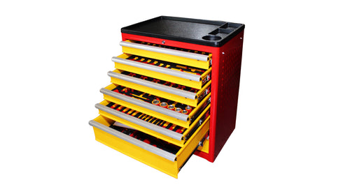 Carro de Herramientas 186 Piezas VDE 1000V con 7 Bandejas - SMART TOOLS