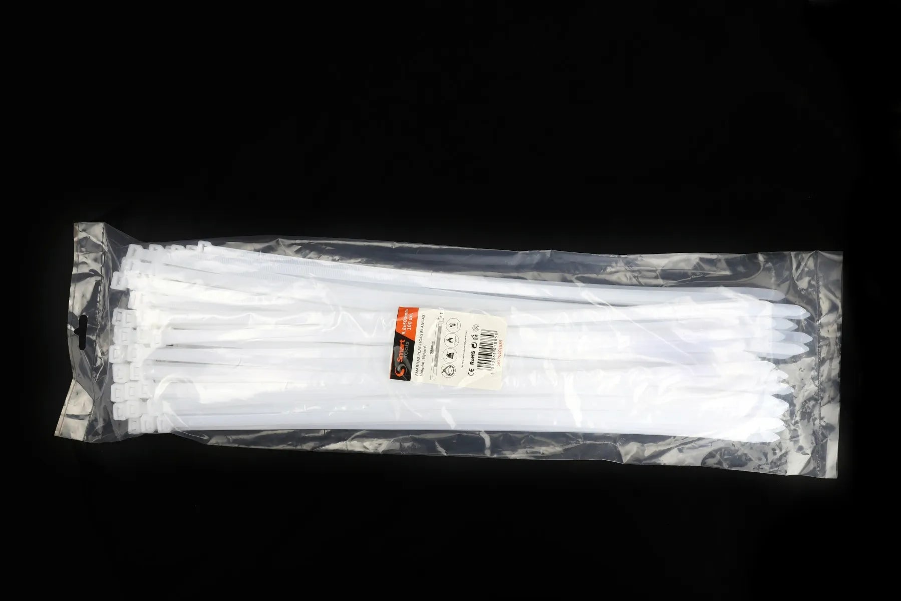 AMARRA PLASTICA BLANCA 8.8 x 500 mm x 100 unidades