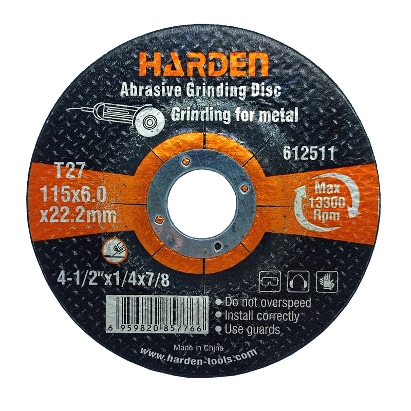 Disco de Desbaste para Metal 115 x 6.0 x 22.2 mm - HARDEN