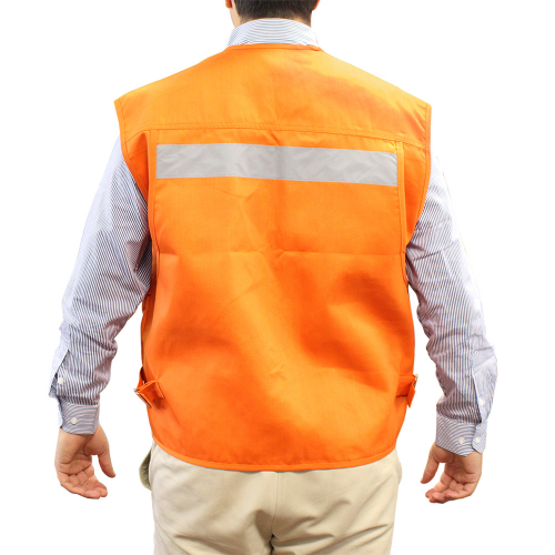 CHALECO GEOLOGO POPLIN ALASKA C/CINTA NARANJO L