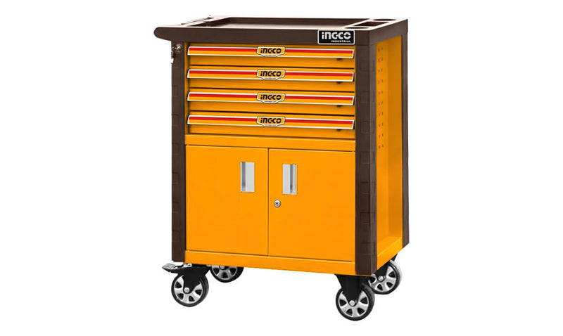 CAJA HERRAMIENTAS INGCO METALICA 765X465X976 MM C/RUEDAS Y 4 BANDEJAS # HDTC01042