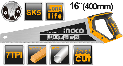 SERRUCHO INGCO DIENTES PRECISION 3 FILOS 16" # HHAS28400(OF)