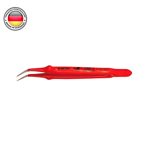Pinza curva fina aserrada 150mm aislado VDE