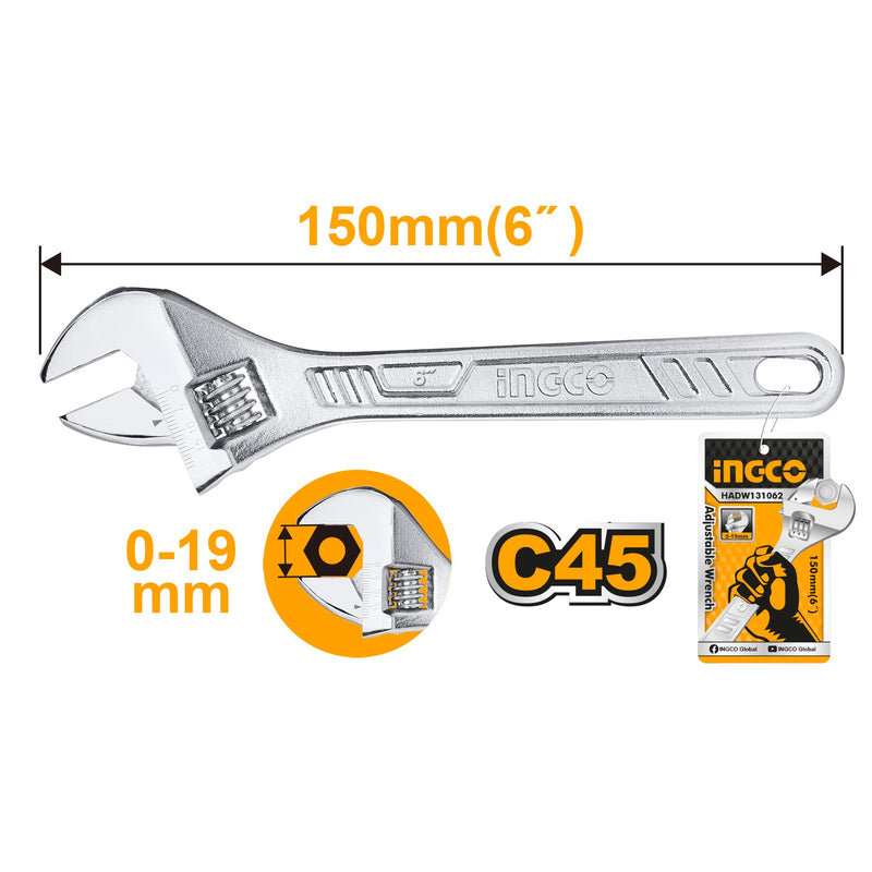 LLAVE FRANCESA INGCO CROMADA 6" # HADW131062