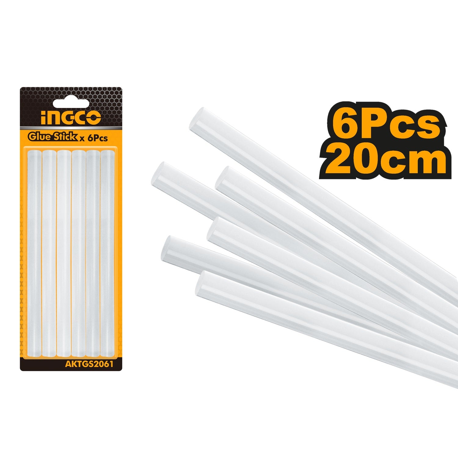 SILICONA INGCO EN BARRAS DE 20 CMS. JGO.6 PCS. # AKTGS2061