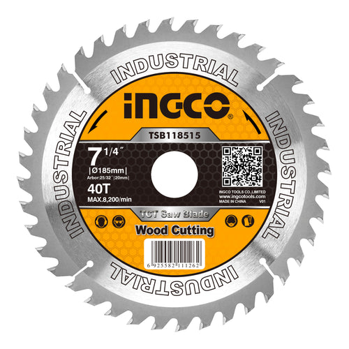 SIERRA CIRCULAR INGCO P/MADERA 7.1/4" X 40 DTS.# TSB118515