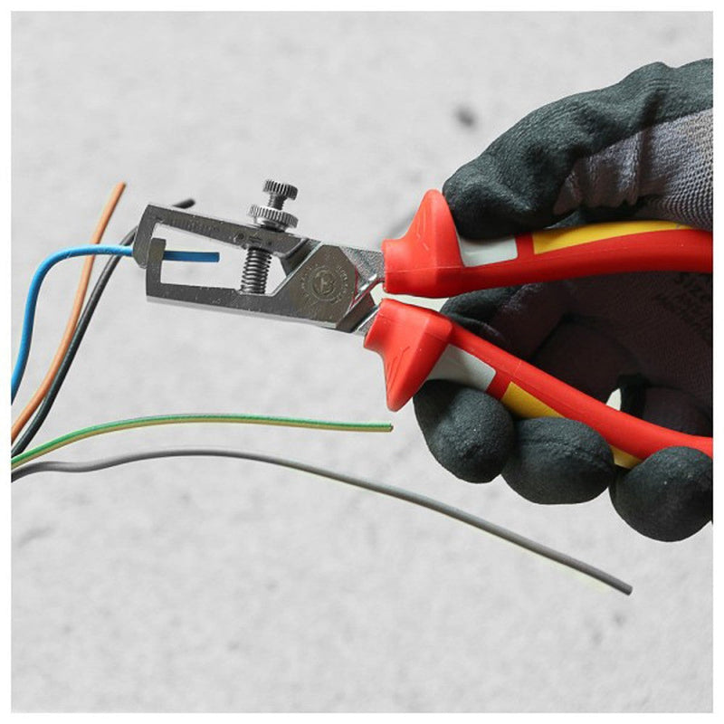 Alicates pelacables WETEC VDE. mango de 3 componentes. 160 mm