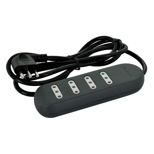 ALARGADOR 4 TOMAS 2P+T 10A 1.5 METROS NEGRO