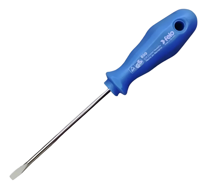 Destornill.plano 8.0x175mm m/azul (90008610) - FELO