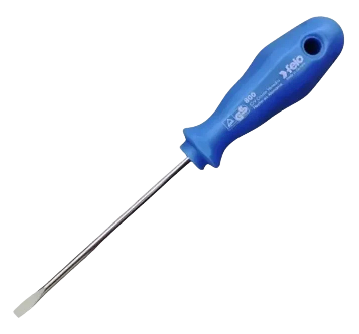 Destornill.plano 3.5x100mm m/azul (90035310) - FELO