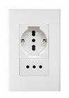 Modulo tomacorriente schuko mas tomacorriente 10A blanco Blanco