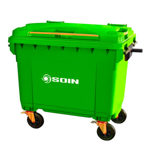 CONTENEDOR DE BASURA CON RUEDAS VERDE 770 L