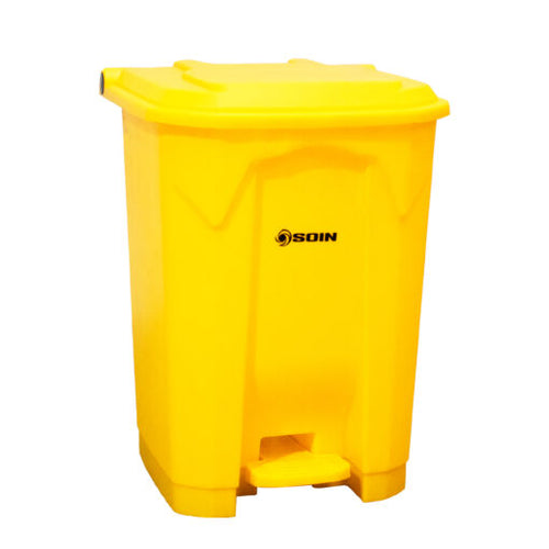 BASURERO PLÁSTICO 50 L CON PEDAL SOIN – AMARILLO