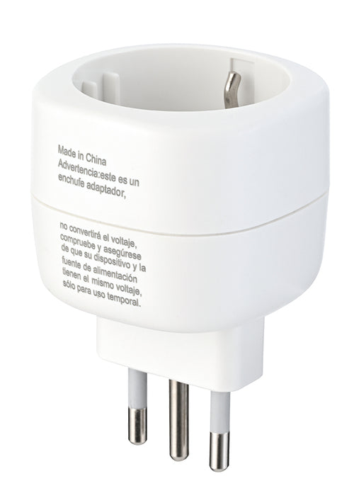 Adaptador Schuko blanco con proteccion fusible Blanco