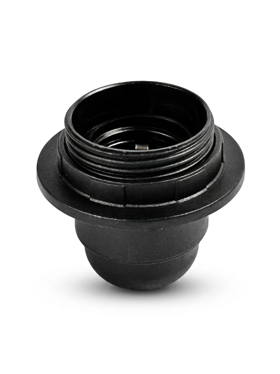 Portalampara E27 plastico anillo Negro
