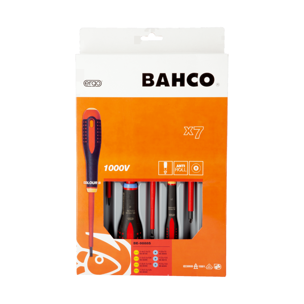 Juego Atornilladores Planos y Pozidriv 7 Piezas 1000V Bahco