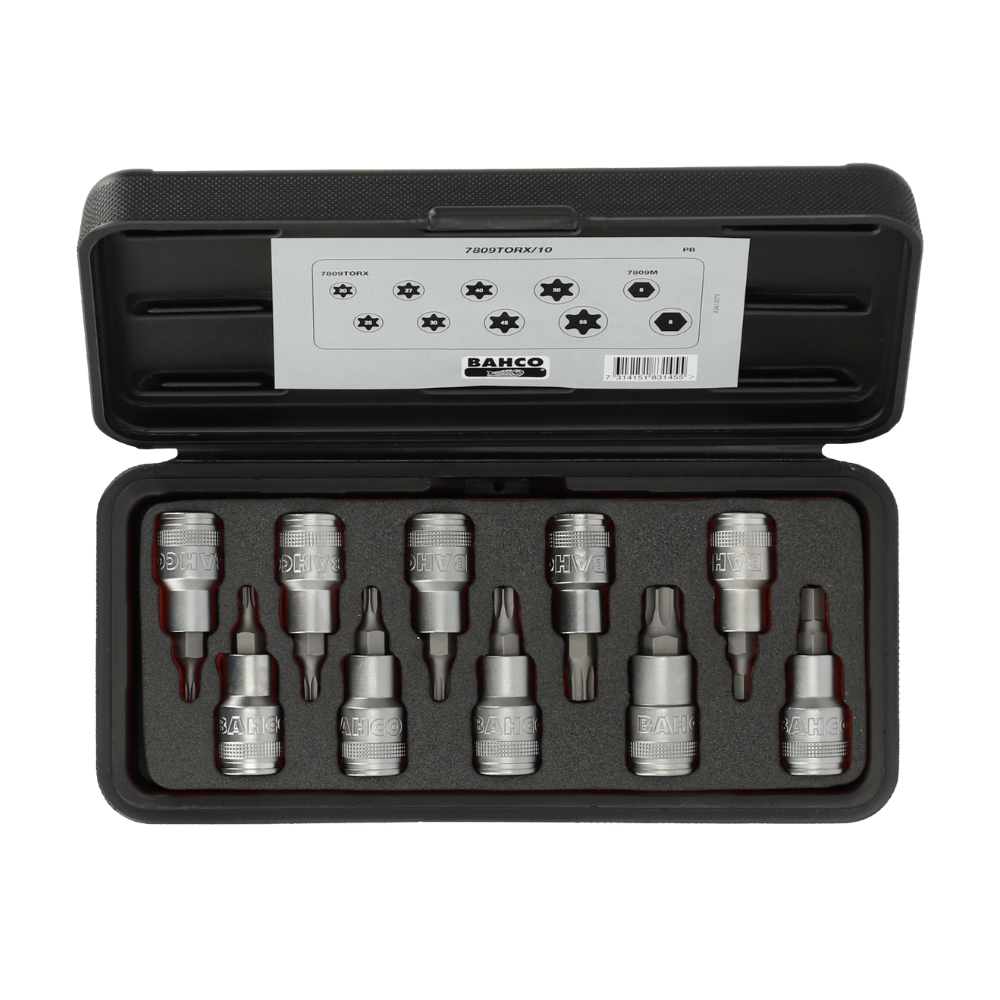 Juego de Dados con puntas para TORX® (estrella) y Phillips de 1/2 BAHCO