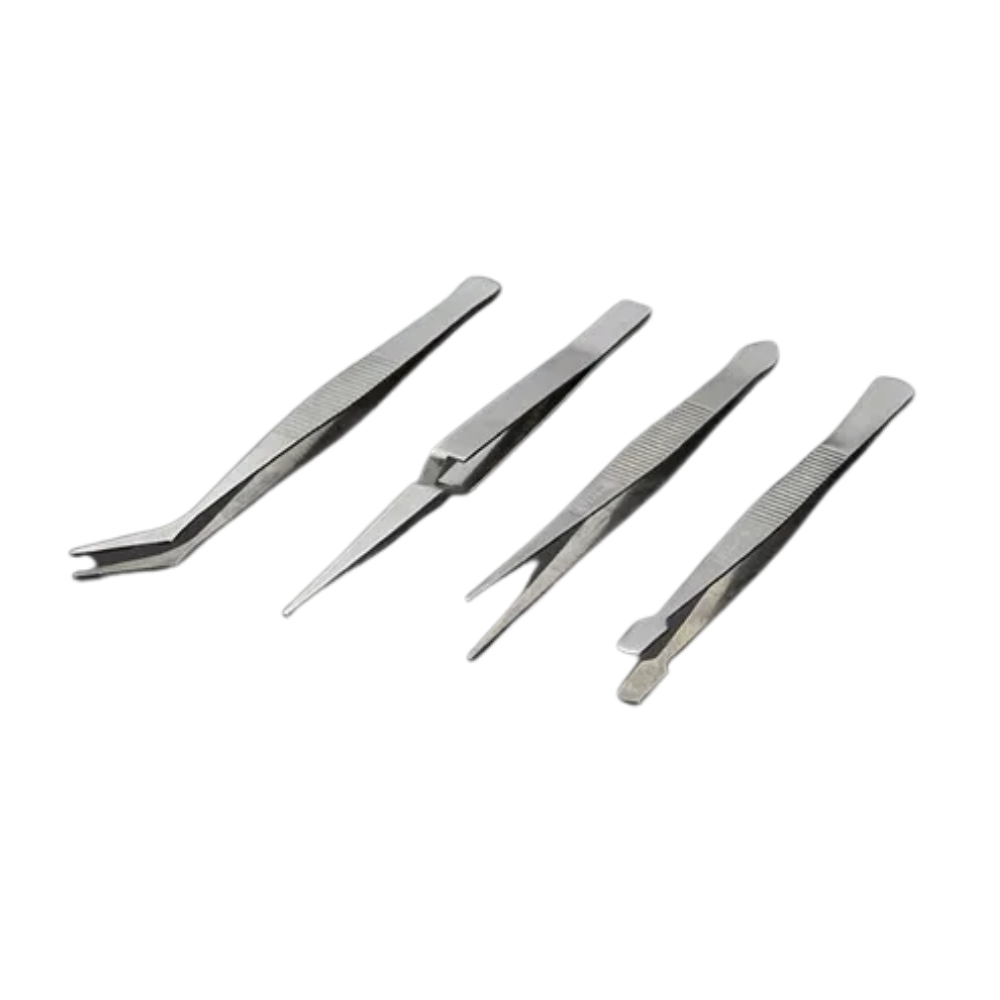 Set pinzas de precisión antimagnéticas 4 piezas Harden