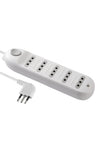 Alargador  5 tomas 3 metros, c/switch Blanco