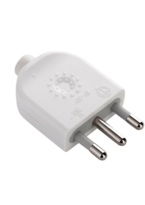 Macho volante 16A 2P+T Blanco