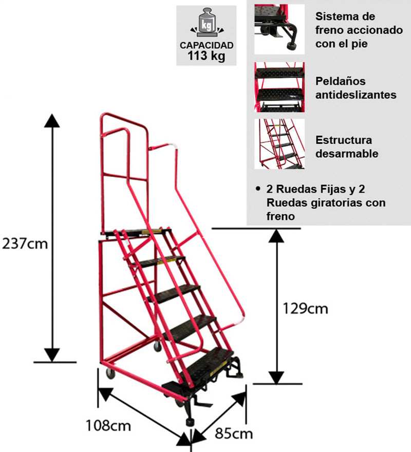 ESCALERA TIPO AVION 1.2 M IMPORTADA