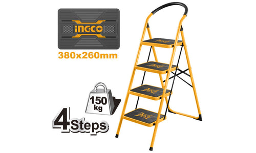 ESCALERA INGCO ACERO TUBULAR 4PL 150KG #HLAD09041