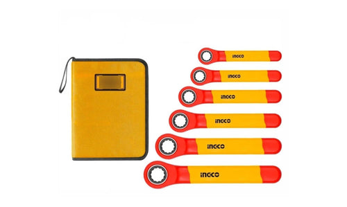 LLAVE CORONA CON CHICHARRA AISLADA 1000V 6 PIEZAS #HKISPA0603 - INGCO