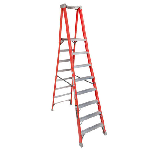 ESCALERA FIBRA VIDRIO TIJERA PLATAFORMA 8 PELDAÑOS LOUISVILLE