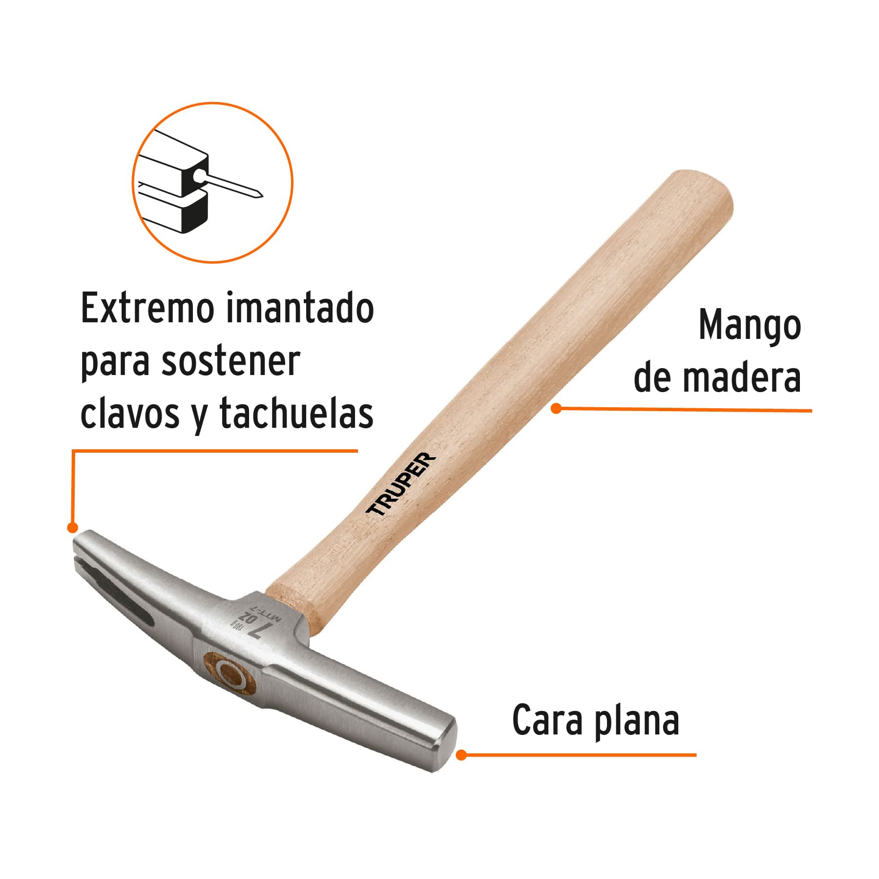 MARTILLO TRUPER TAPICERO 7 OZ C/IMAN # MTT-7 (16860)