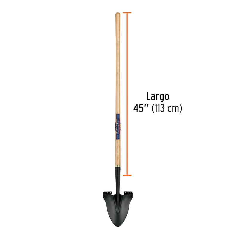 PALA TRUPER REDONDA ACERO CARBONO C/MANGO MADERA 45" #PRL-CG (17204)