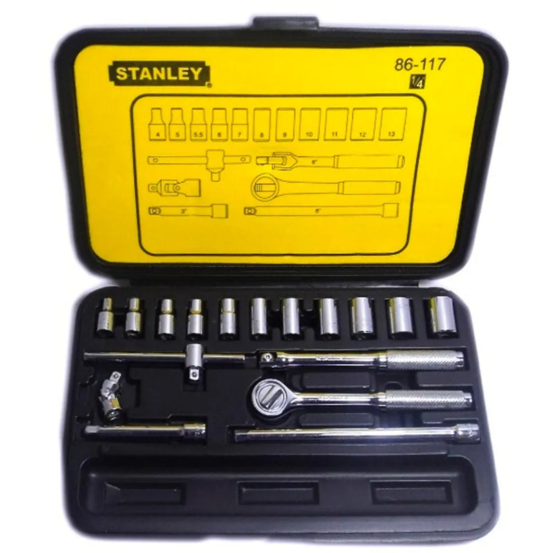 Jgo. dados 1/4 4 -13 mm. 18 pzas. (86-117) - STANLEY